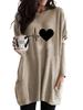 Women's Sweatshirt Women's Long Tunic with Pockets Loose Fit Fashion Printed Logn Sleeve Top