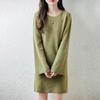 Women Sweater Dress 100% Wool MODERN NEW SAGA O-neck Knit Long Pullover Winter Jumpers Wool Long Dress Female