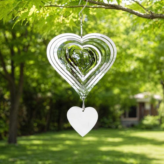 Stainless Steel Reflective Wind Spinners Outdoor Garden Decor Sparkly Wind Chime Yard Patio