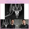 Unique Retro Style Bull Skull Necklace For Men Featuring Premium Titanium Steel Material
