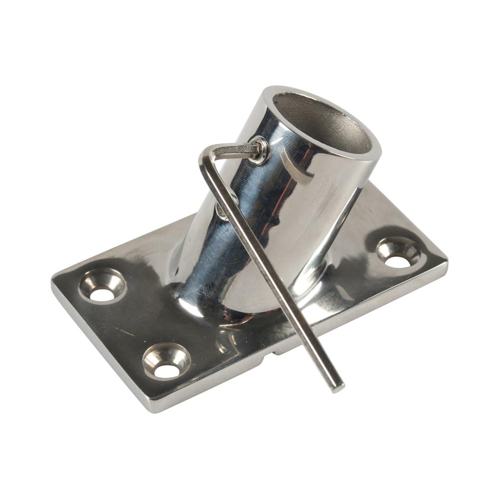 2× Stainless Steel 60 Degree 7/8" Rectangular Base Marine Boat Hand Rail Fitting