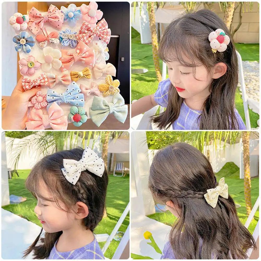 8Pcs/Set Sweet Big Bow Flower Elastic Hairbands Children Girls Hair Ties Fashion Headbands Hair Accessories Rubber Band For Kid