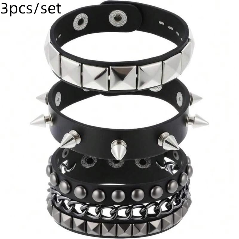 

1 Набор Панк Браслетов для Мужчин Женщин Панк Готика Шипы Заклепки ПУ Кожа Браслет Браслеты Хип Хоп Вечеринка Ювелирные Изделия Подарок A1