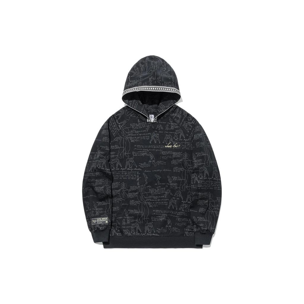 Li-Ning Unisex Bruce Lee Collaboration Loose Hooded Sweatshirt Black AWDTC77-3