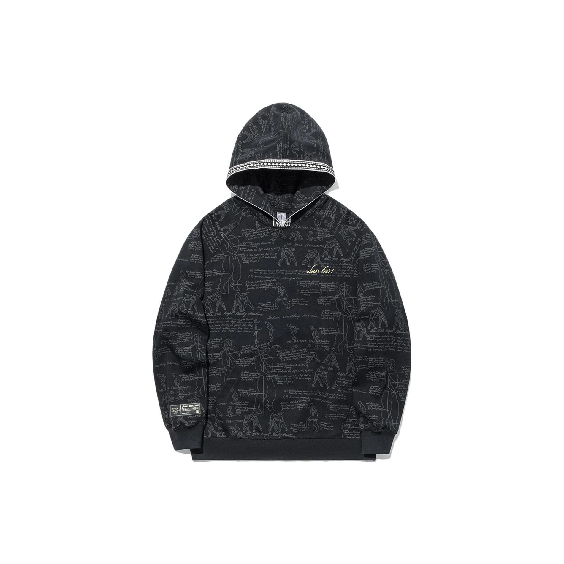 Li-Ning Unisex Bruce Lee Collaboration Loose Hooded Sweatshirt Black AWDTC77-3 S