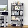 Bookshelf Storage Unit, Slanted 5-Tier, Industrial Style, 70 x 35 x 150 cm, Black