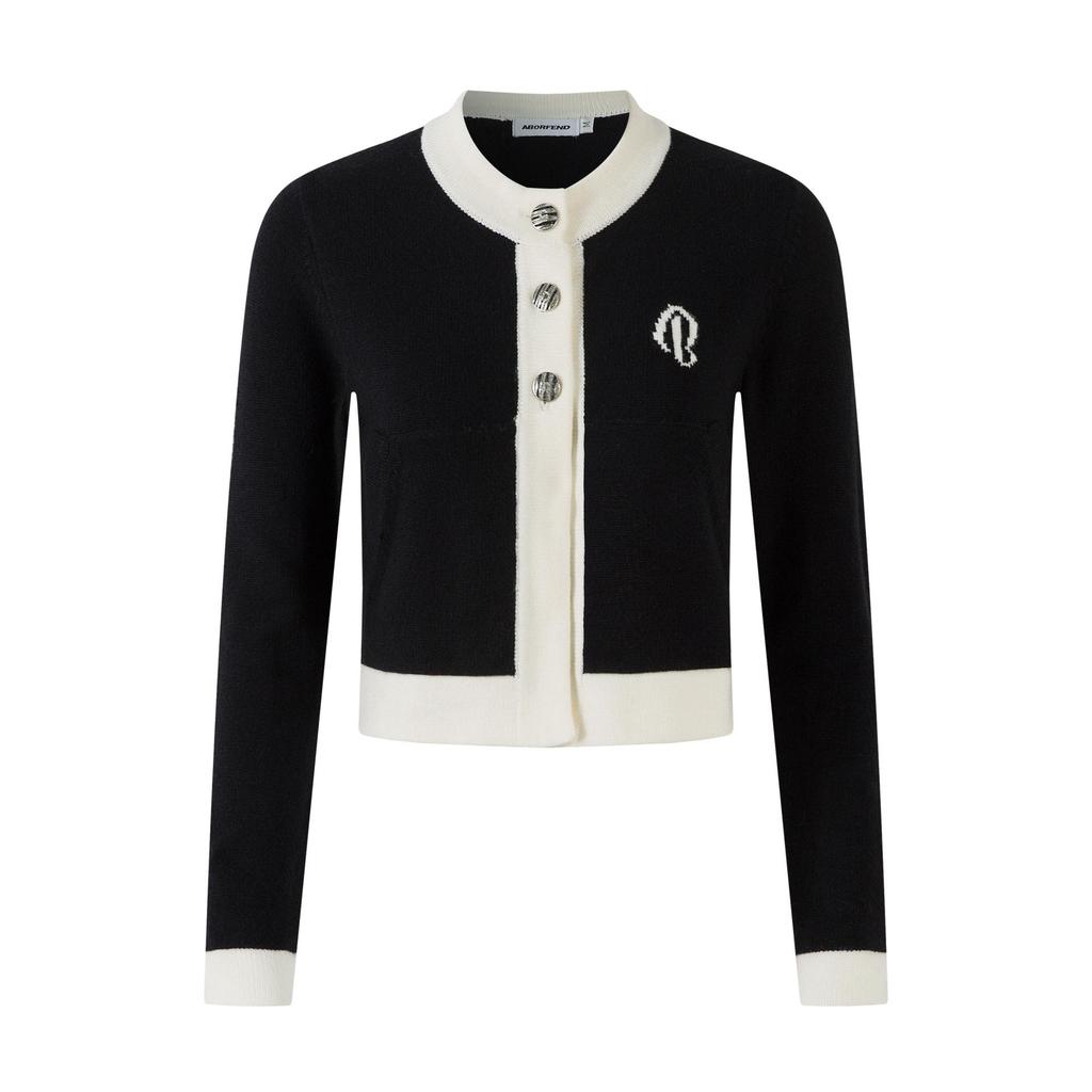 BF BORFEND Women's Color Block Patchwork Knit Cardigan - Short, Modern, Fragrance-Inspired Style