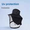 Anti-mosquito Hat, Outdoor Fishing Hat for Men, Face-covering Sun Protection Hat, Night Fishing Insect-proof and Bee-proof Hat, Wide Brim, 2-pack