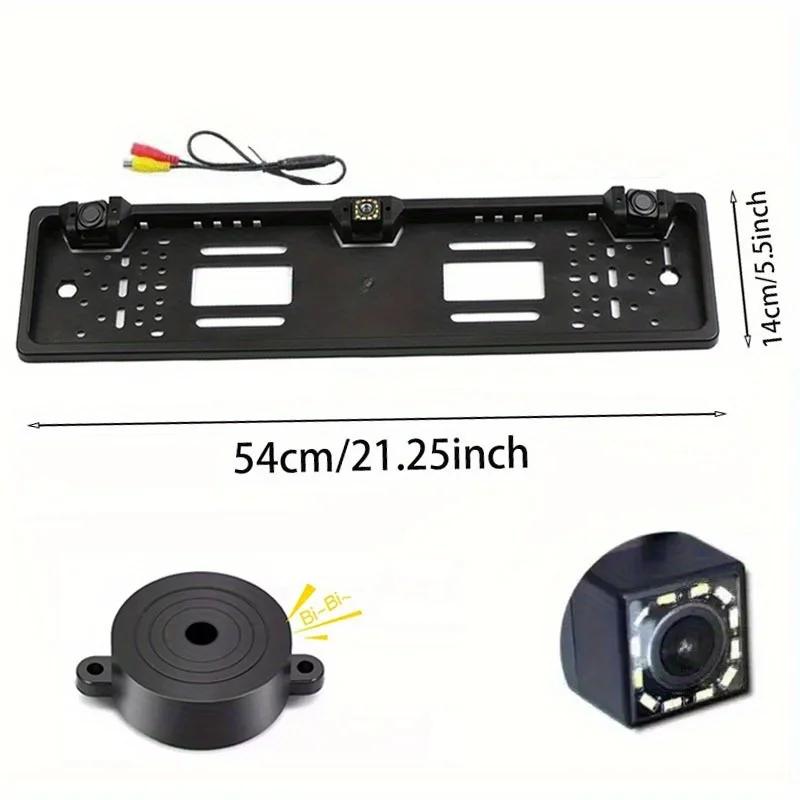 European license plate frame Dual 12Led Night Vision Car Camera System 170° Fisheyes Lens BSD/ADAS Buzzer Alarm Backup Camera