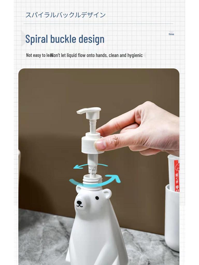Creative Polar Bear Dispenser: Cute Children's Hand Soap, Lotion, Dish Soap, and Shower Gel Bottle