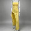 Hot-selling new tube top dress, sexy side split irregular hip wrap skirt in European and American summer