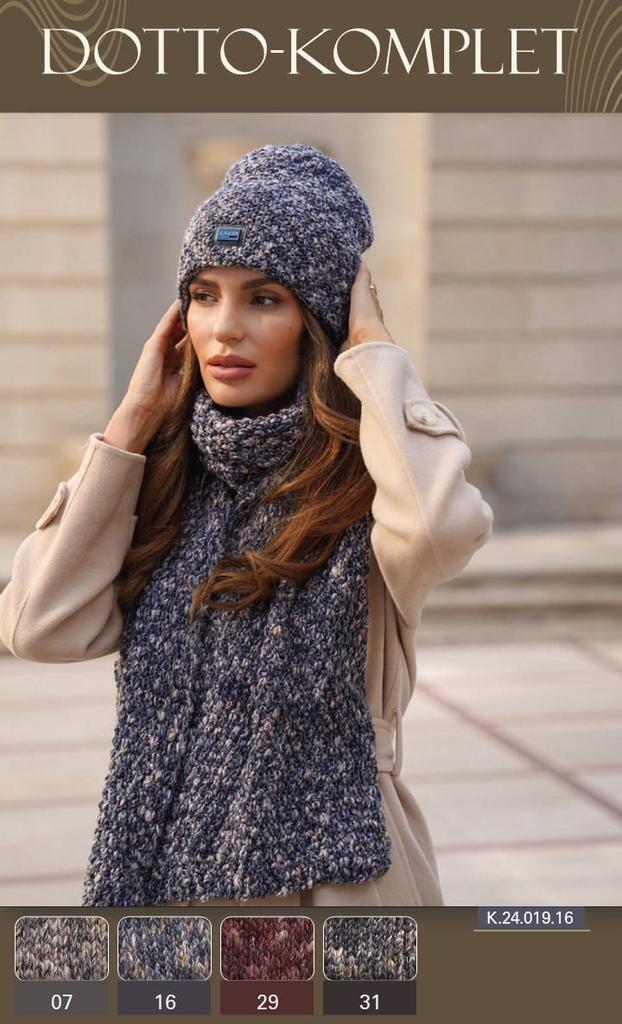 Winter Set Hat with Scarf Color Jeans Kamea-Dotto
