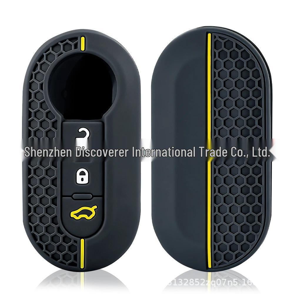 Fiat 500/Punto/Panda 3-Button Foldable Silicone Car Key Cover