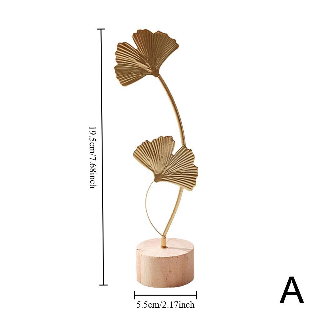 1pc Nordic style light luxury metal crafts creative home living room foyer wine cabinet decorations iron ginkgo leaf ornaments