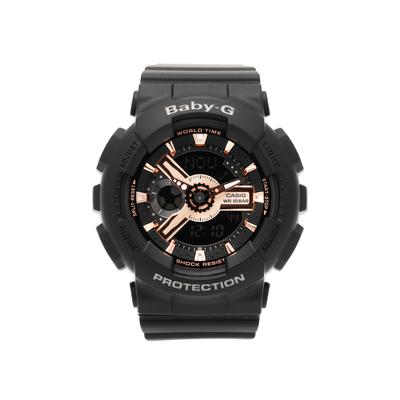 Series 100M Waterproof Quartz Movement Resin Strap Watch Women Watches Gray BA-110RG-1ADR