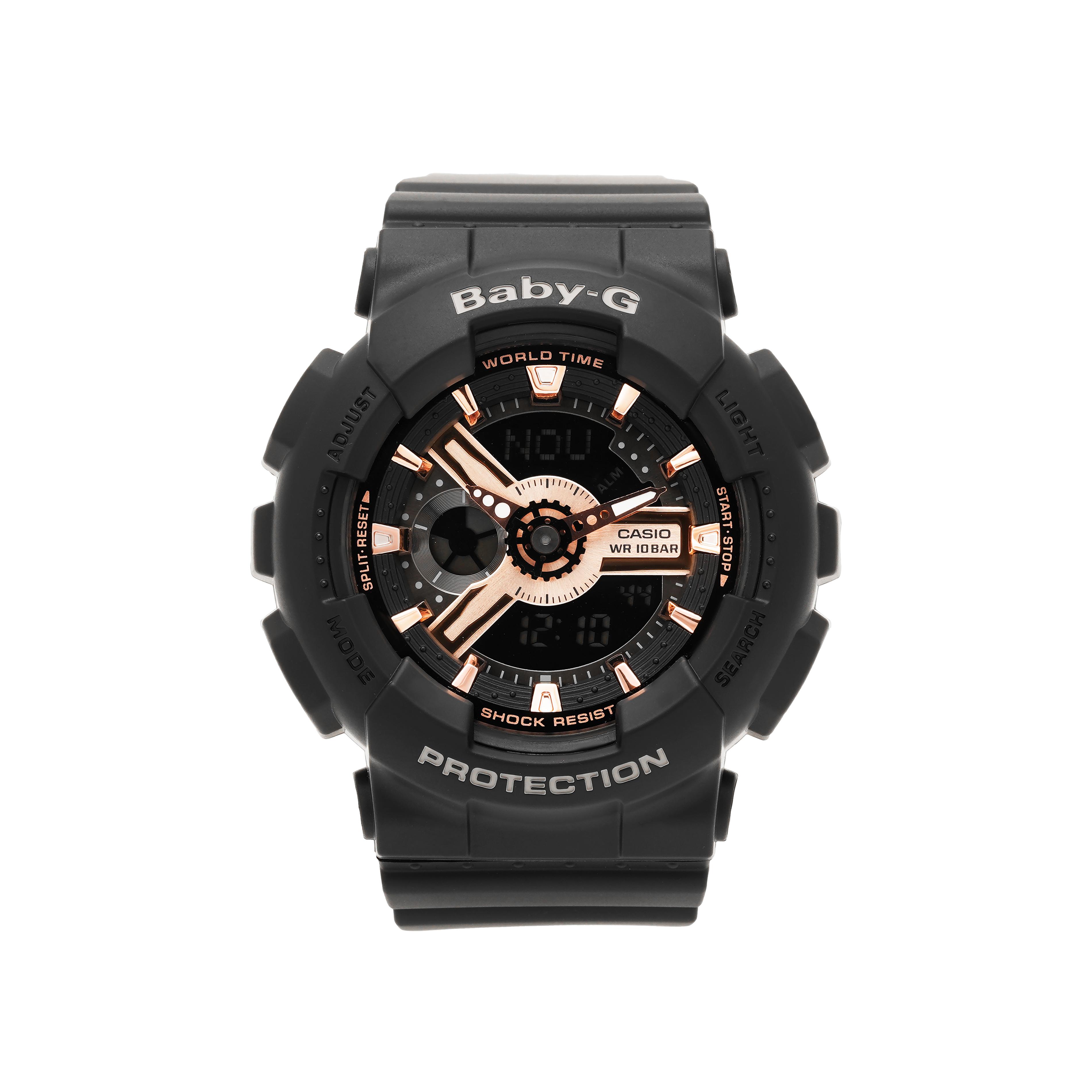 Casio Series 100M Waterproof Quartz Movement Resin Strap Watch Women watches Gray BA-110RG-1ADR Regular Watch Box,Dark Gray Strap