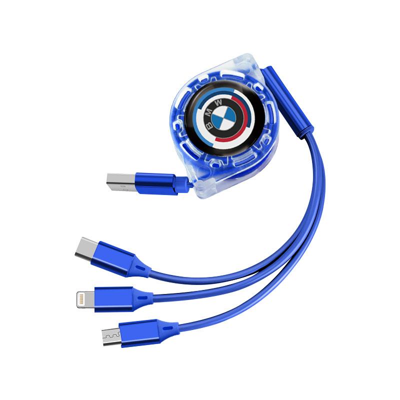 DJSA5 BMW Car Fast Charging Cable 3 in 1 UsB Cable Type C Micro USB Key For Performance E92 X3 F30 X5 E70 X3 X6 X2 F40 E90 E36 F20 E46