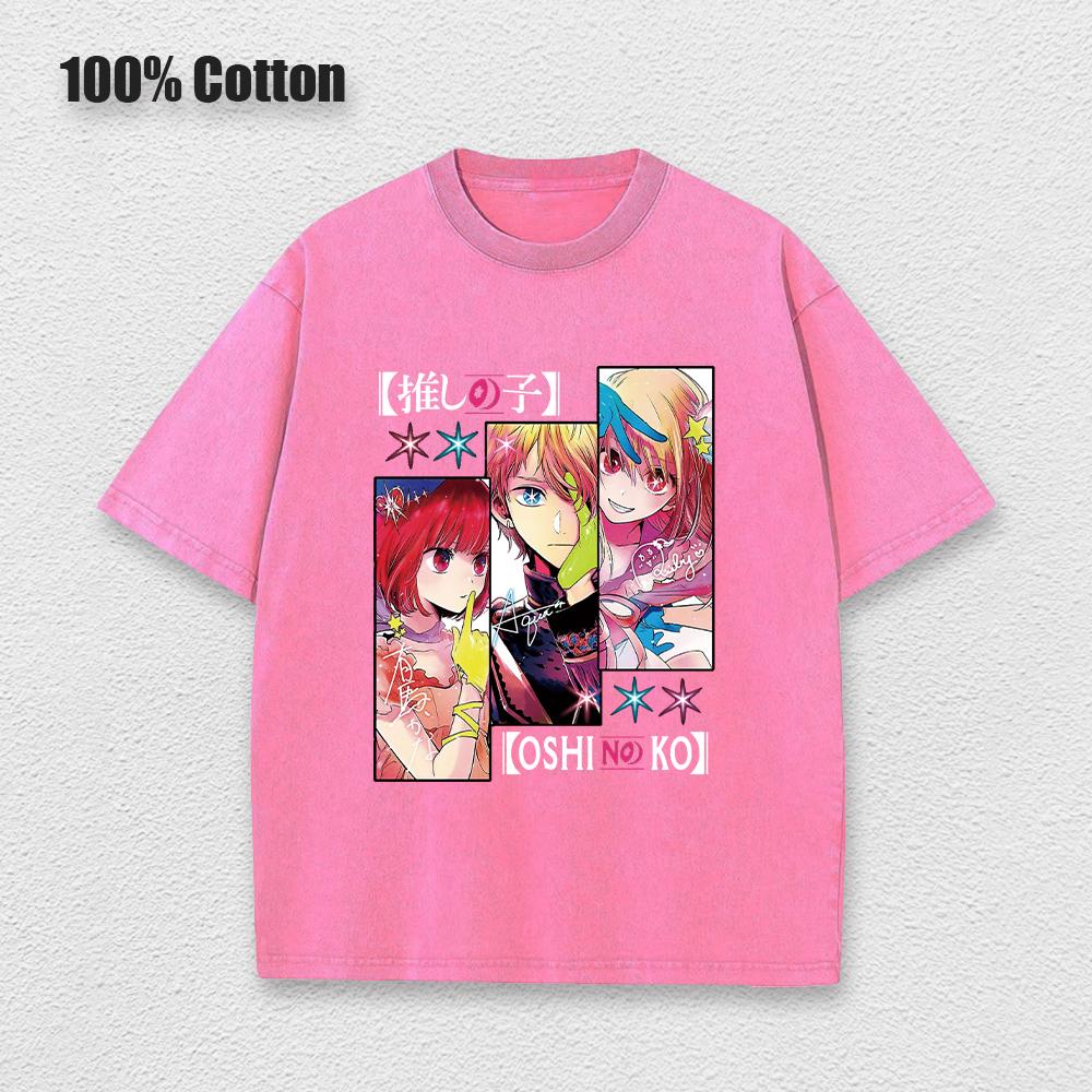 Acid Tshirt Kawaii Oshi No Ko Anime Ai Hoshino Cosplay Tshirt Hot Cartoon Fans Otaku TShirt Casual Solid Cotton Unisex Tee
