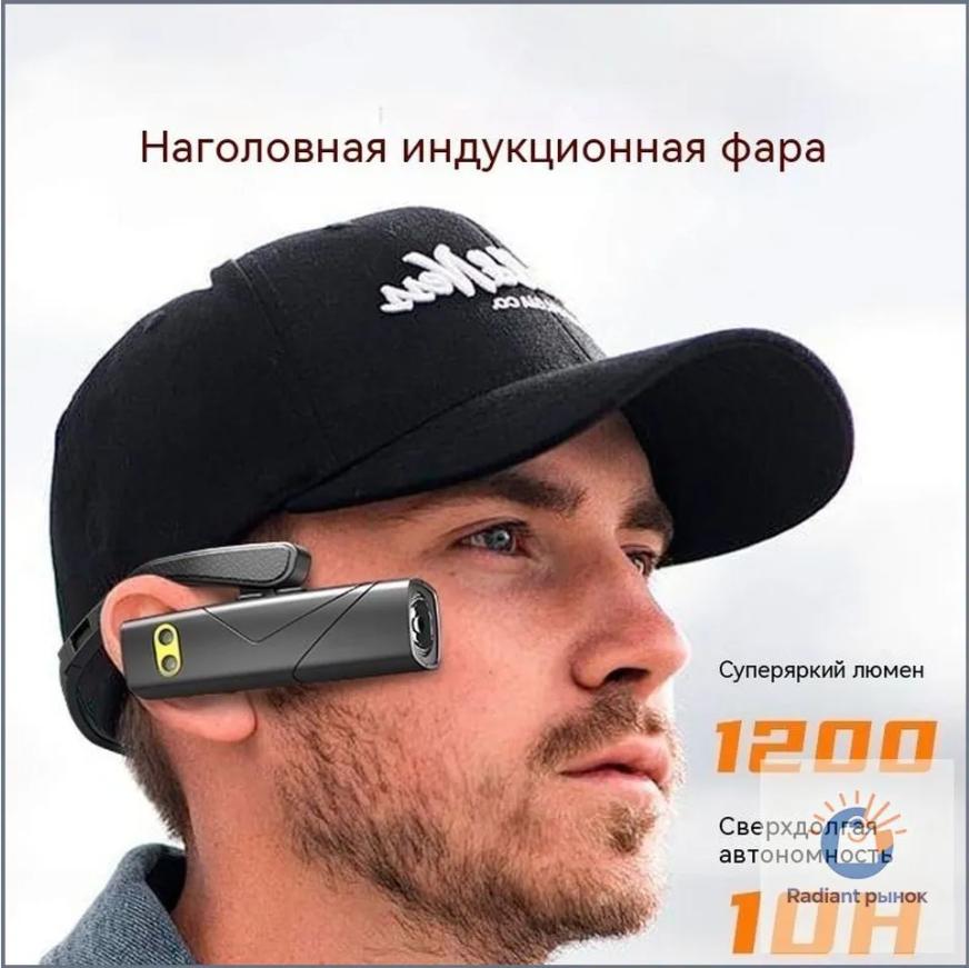

LED Sensor Headlamp Ear-Mounted Flashlight T202 Right Ear with Motion Sensor and Adjustable Ear Hook for Outdoor Activities Hands-Free Lighting One Size
