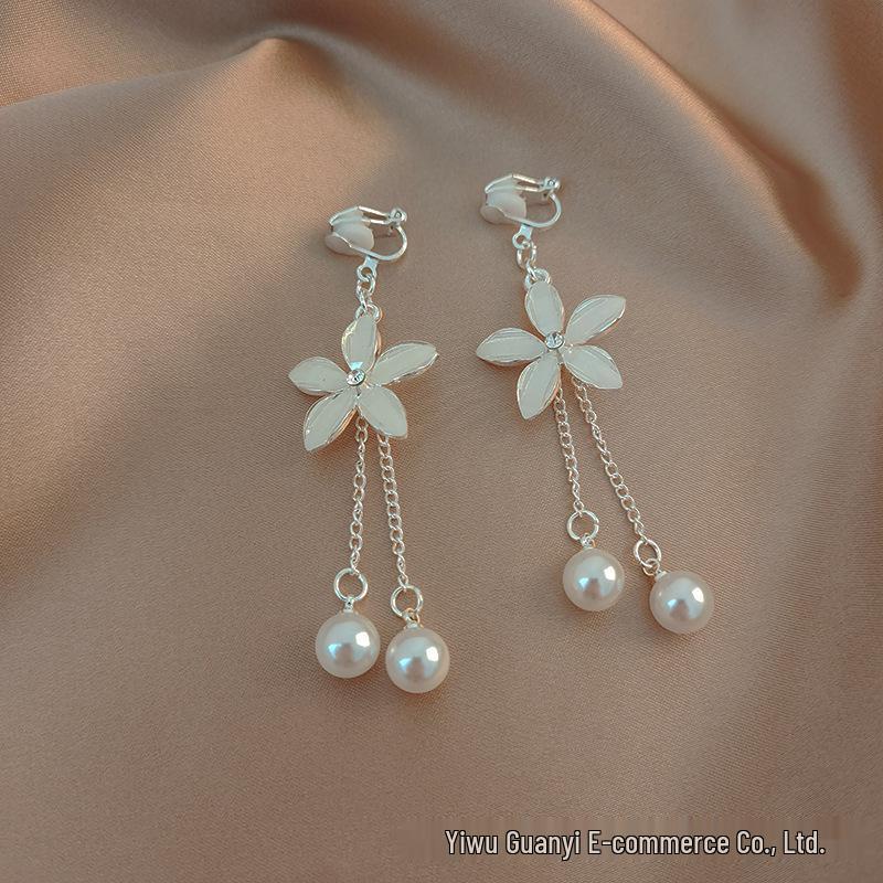 Elegant Pearl Ear Clips for Non-Pierced Ears - Chic and Luxurious Design