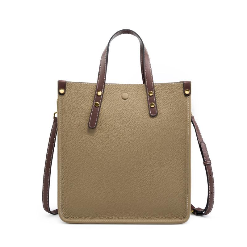 Fashion Leather Vertical Tote Bag Handbag First Layer Cowhide Commuter Shoulder Bag Briefcase Women'S Soft Leather Messenger Bag