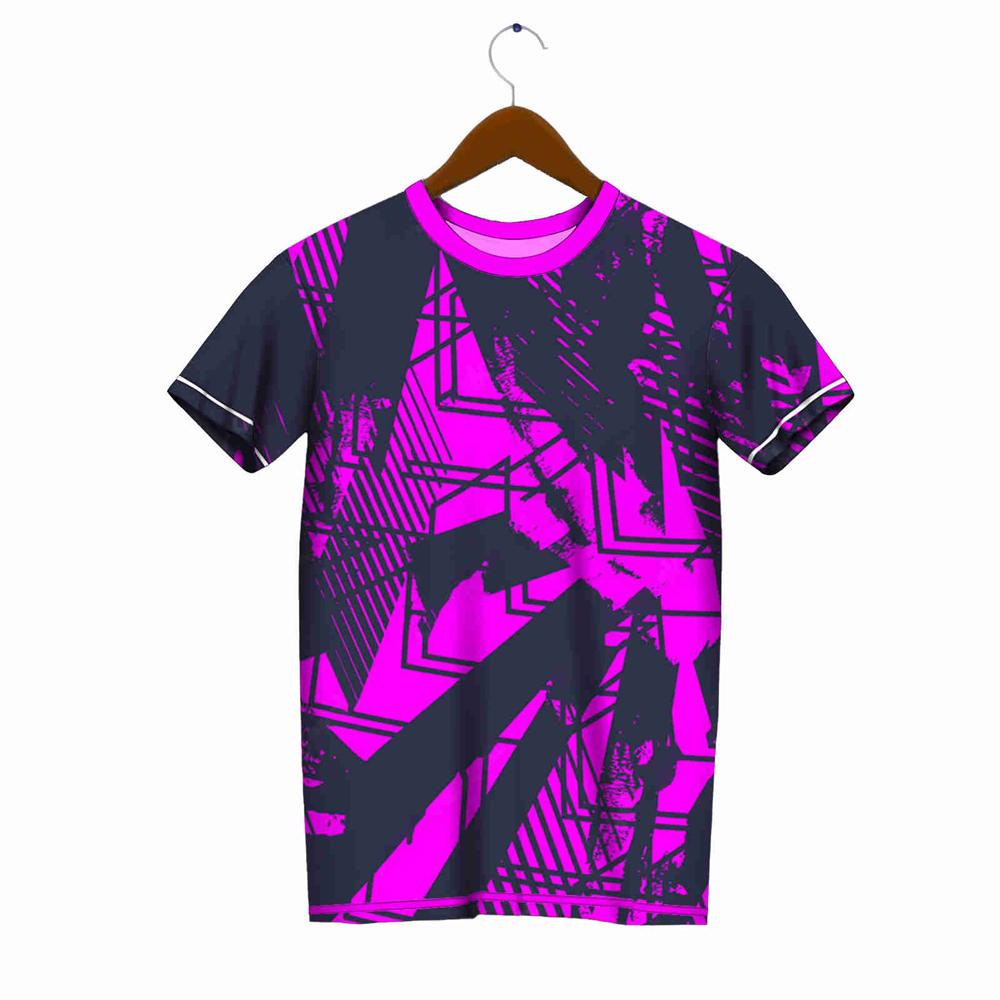 Męski T-shirt Drukowany 3D Koszulki Sportowe do Biegania Wielokolorowy Patchworkowy Drukowany T-shirt Oddychający Szybkoschnący Sportowy Top z Krótkim Rękawem