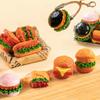 1ks miniaturní pryskyřice Hraní potravin Mini Burger Simulace kuchyňské scény Kreativní doplňky pro panenky Ornament domeček pro panenky Hamburger