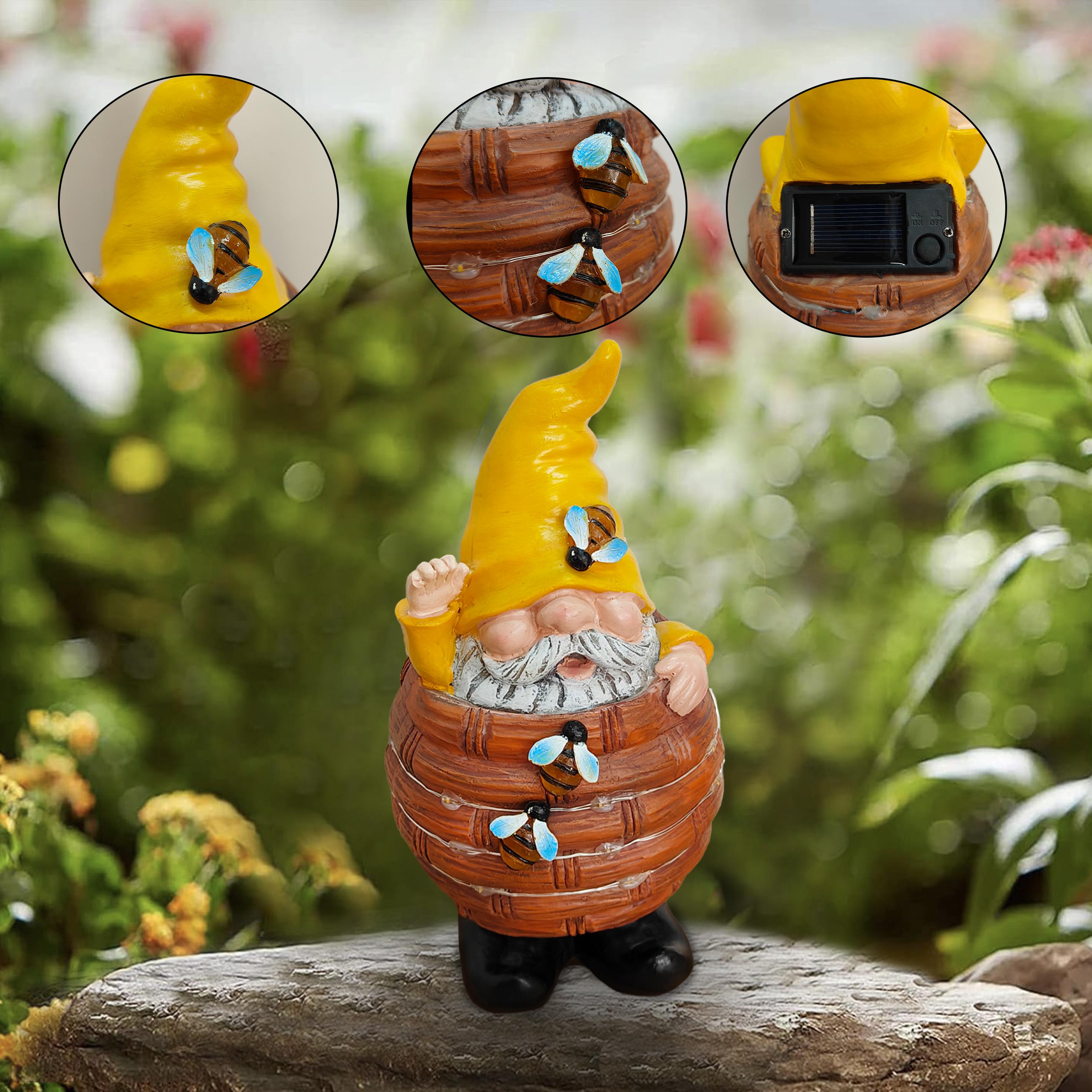 Solar Garden Statues Outdoor, Gnome Statue with Solar Lights,Best Garden Gifts for Birthday,Housewarming,Festival