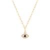 Simple Paper Clip Chain Diamond Necklace Jewelry Women Evil Eye Pendant Necklace  Trendy Gold Chain Collares Bijoux