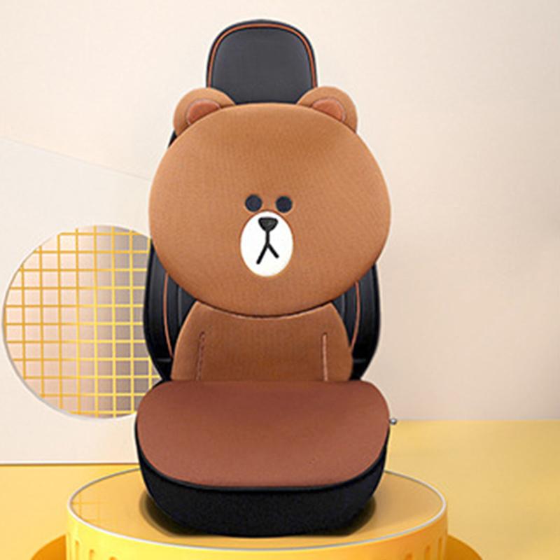 Car Cushion Breathable and Refreshing Cartoon Comfortable Car Seat Cushion for Car Brown Bear