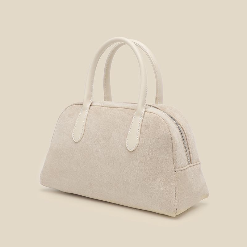 

2023 Осінь/Зима Корейська Сумка для боулінгу з високоякісної замші – Ретро, Проста жіноча сумочка