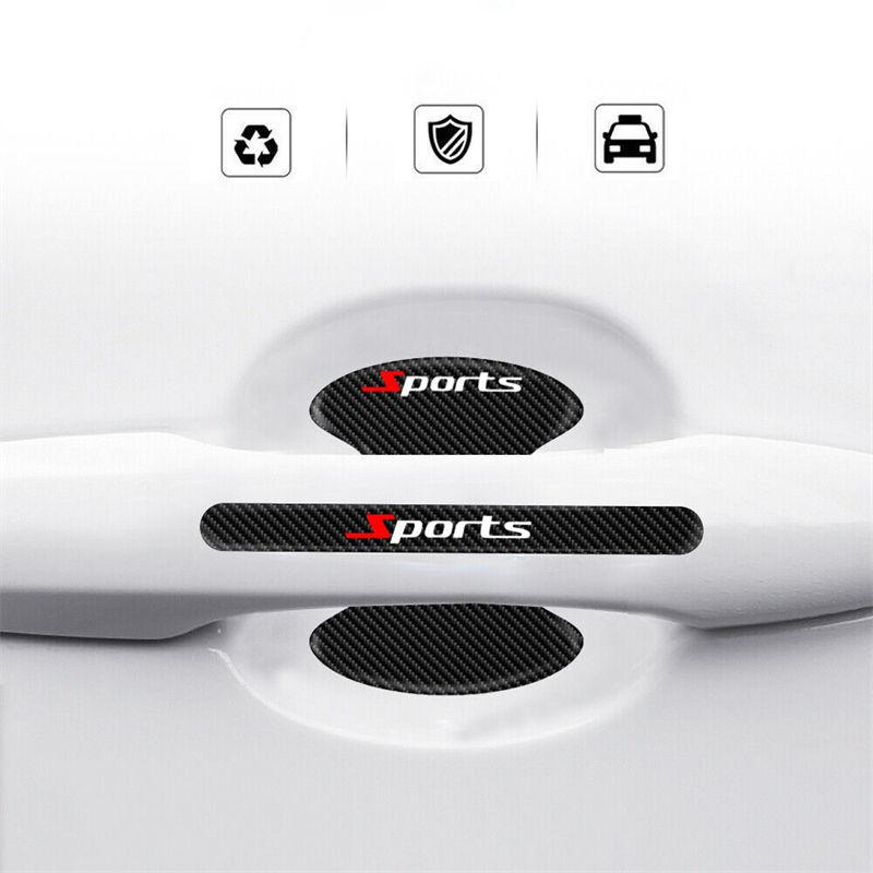 8PCS Fibra de Carbono Manija de Puerta de Coche Tazón Cubierta Antiarañazos Protector Pegatinas