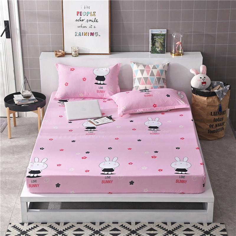 Luxurious Bedding Fitted Sheet Floral Flower Pillowcase Bed Cover With Elastic Cover