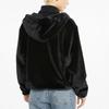 Puma Casual Velvet Jackets Women's Black Hooded Moderate (Unisex) Velvet Jackets 533127 01