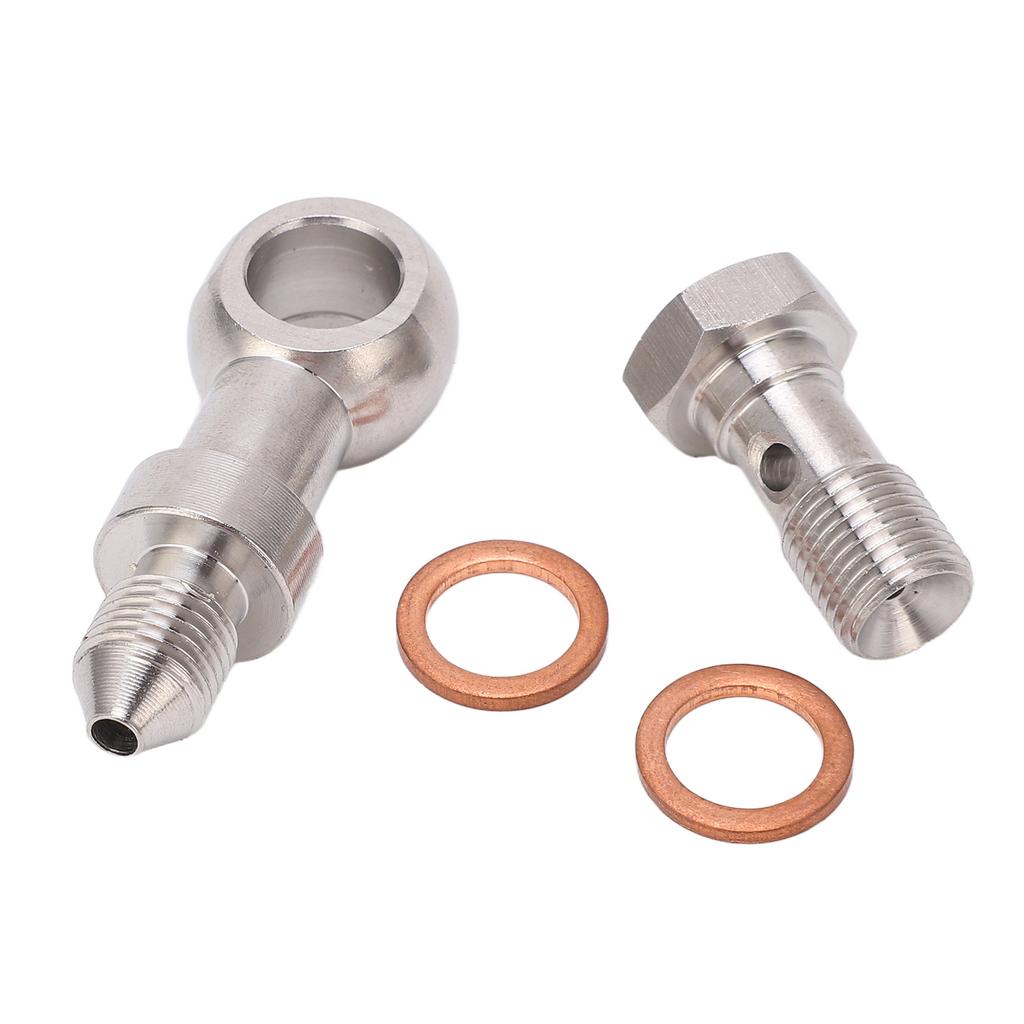 Banjo Bolt Kit M10x1.0 Stainless Steel Oil Resistant Hose Barb Washer Kit for Turbo Oil Feed 1.5mm