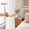 Reusable Curtain Ties 2Pcs Wood Bead Tiebacks, Holdbacks for Thin or Thick Window Draperies, Beautiful Buckles Boho Farmhouse Tie Backs Home