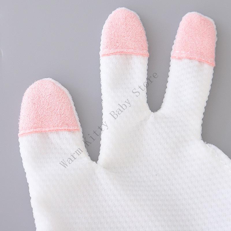 1 Pair Soft Breathable Cotton Baby Anti Biting Gloves Toddler Kids Nails Fingers Hands Thumb Sucking Stop Mittens