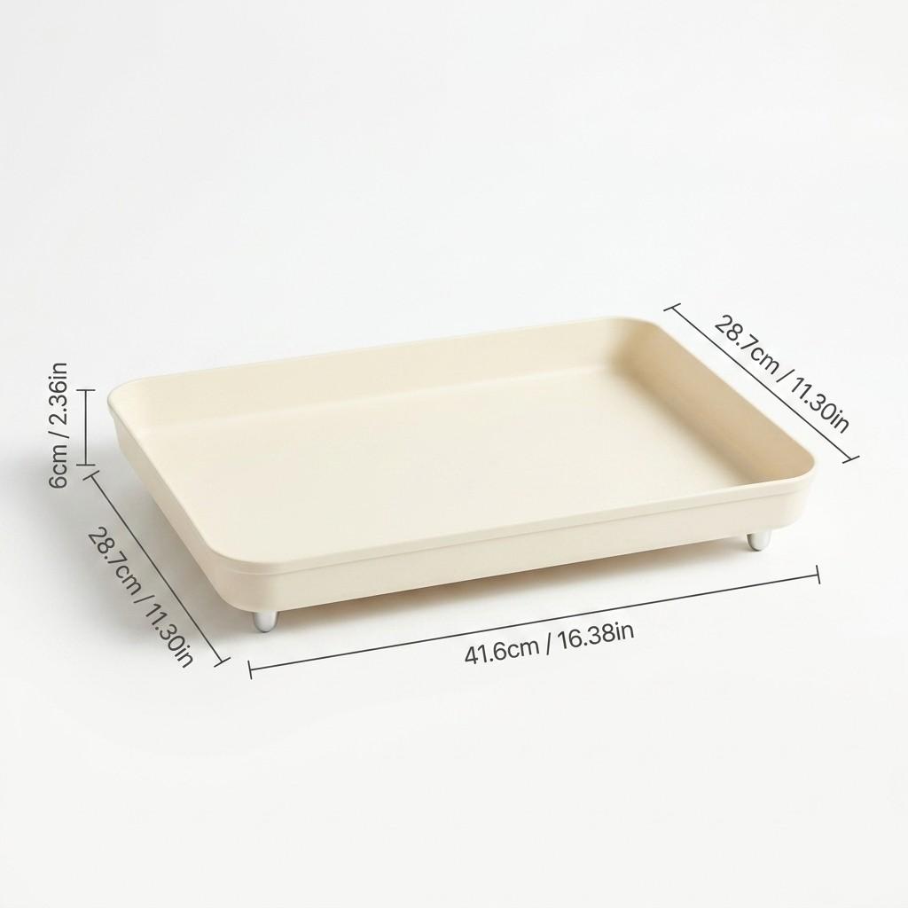 Bathroom Accessories Vanity Tray Countertop Makeup Organizer Cosmetics Storage Skincare Perfume Stand Non-Slip Metal Feet