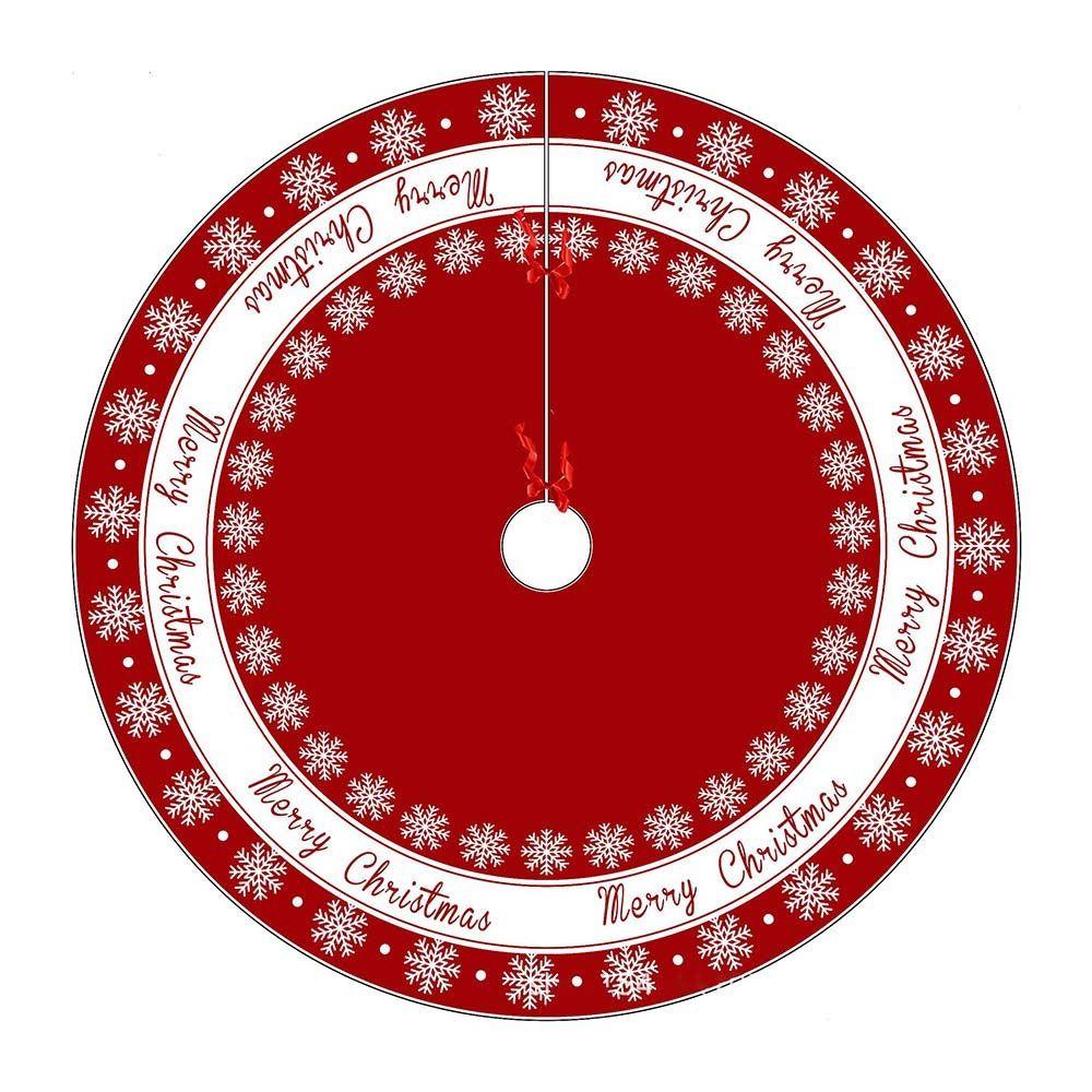 Polyestertyg Julgranskjol Röd Virvelmönster Trädfotsskydd Juldekoration