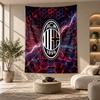 Tapiserie Decorativă, Artă de Perete Imprimată AC Milan, Suspensie Ușoară de Perete Pentru Fundal Dormitor