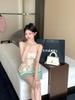 Women's French Floral Hollow-Out Bandeau Vest - Slimming Summer Chic Backless Top