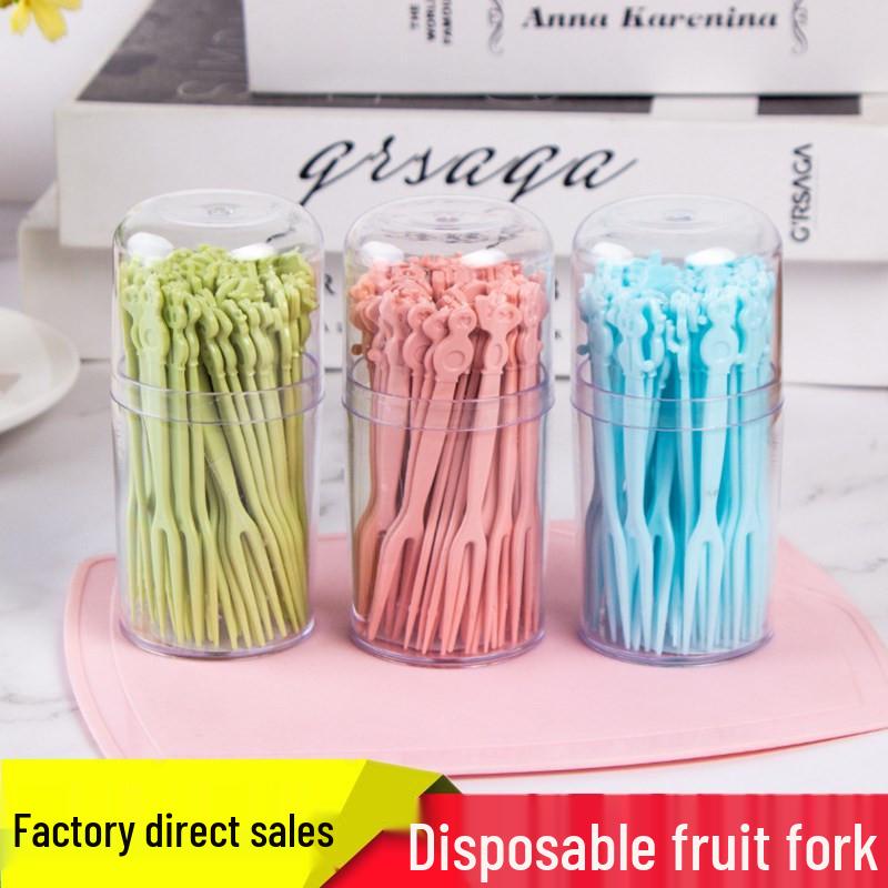 Boxed Set of Disposable Plastic Fruit and Dessert Forks
