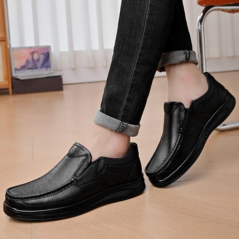 Fashion WAERTA Genuine Leather Shoes Men Loafers Soft Cow Leather Handmade Casual Shoes New Male Footwear Black Slip-on Zapatos Hombres