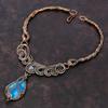 Collier Smithsonite Bijoux enveloppés de fil de cuivre Collier en pierres précieuses véritables Collier en cuivre fait à la main Collier en pierre de lune arc-en-ciel enveloppé de fil de cuivre