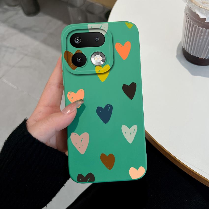 For Oppo Realme 16 15 14 Pro Plus C85 Pro Reno15 Pro Oppo A6X A96 A95 A94 A93 A92 A91 A72 Phone Case Love Heart Soft Liquid Silicone Lightweight Cover