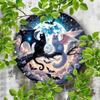 Gothic Black White Cats Metal Sign Moon Bats Decor for Home Office Garden