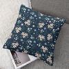 Blue Florals Square Jacquard Pillow Cover for Sofa Office Waist Cushion Cover Home Decorative Pillowcase