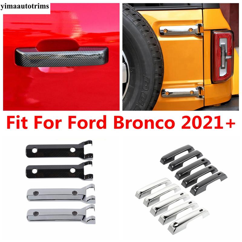 Rear Door Spare Tire Tailgate Hinge Handle Decor Kit Cover Trim For Ford Bronco - 2025 Carbon Fiber Exterior Accessories