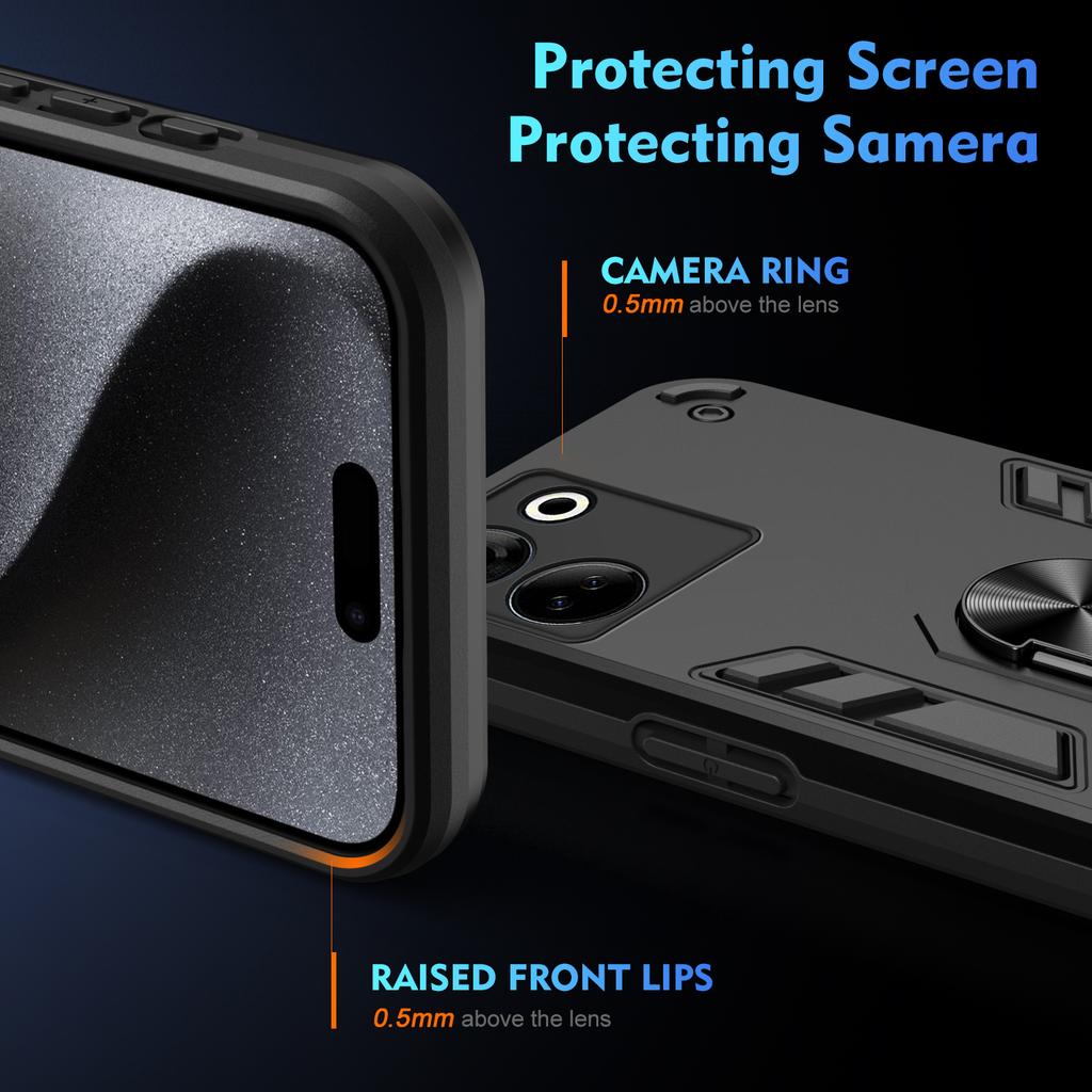 For TECNO Camon 20 Pro 4G Case PC+TPU Armor Phone Cover with Kickstand