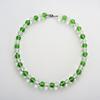Summer Must-Have Grass Green Round Light Beads Contrasting Colors Transparent Beaded Collarbone Chain Niche Vacation Wind Dopamine Necklace Women